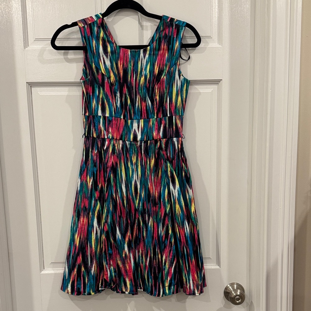 Colorful Calvin Klein Fit and Flare Dress